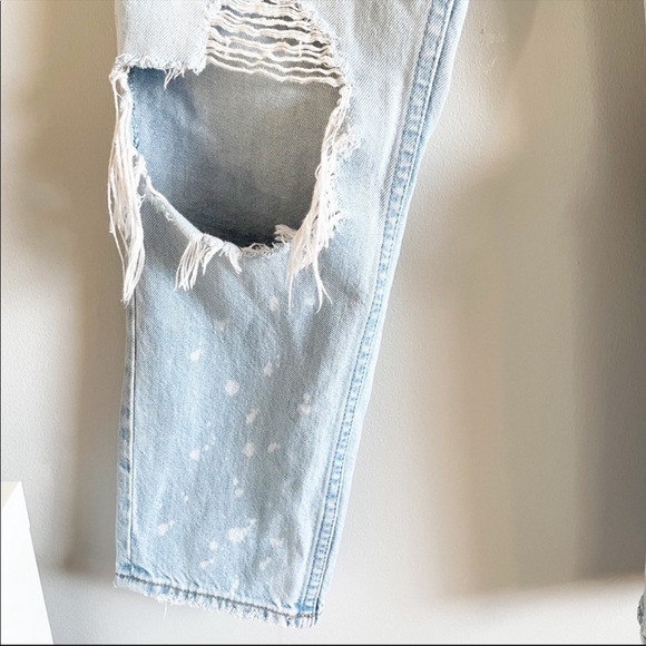 Abercrombie & fitch high rise mom jeans ripped distressed blue - Picture 4 of 5